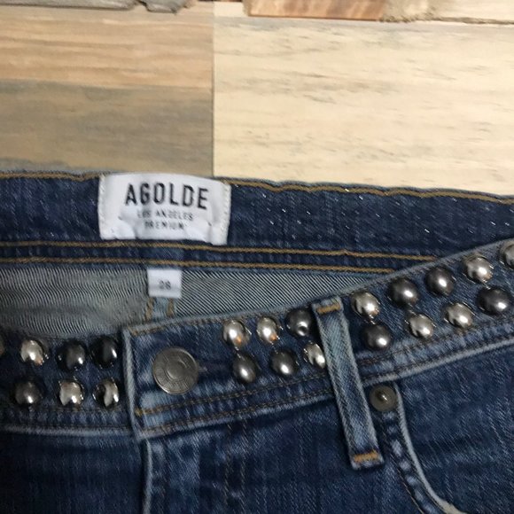 Agolde Studded Waist High Rise Skinny Jean Size 28 - Picture 2 of 10